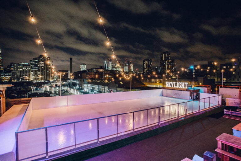 skylight london rooftop ice rink