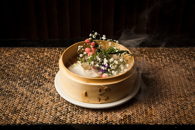 A wong - steamed dish with flowers