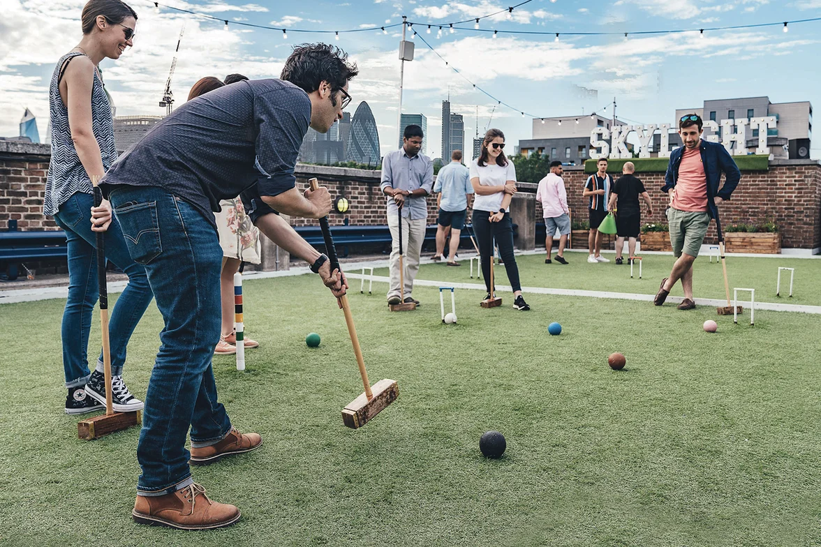 Croquet outside at Skylight
