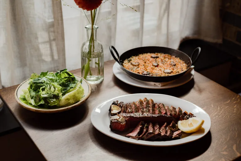 wildflowers steak & smoked bone marrow rice
